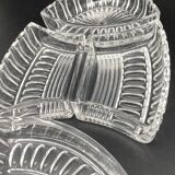Plat en métal argenté avec coupelles compartimentées en verre