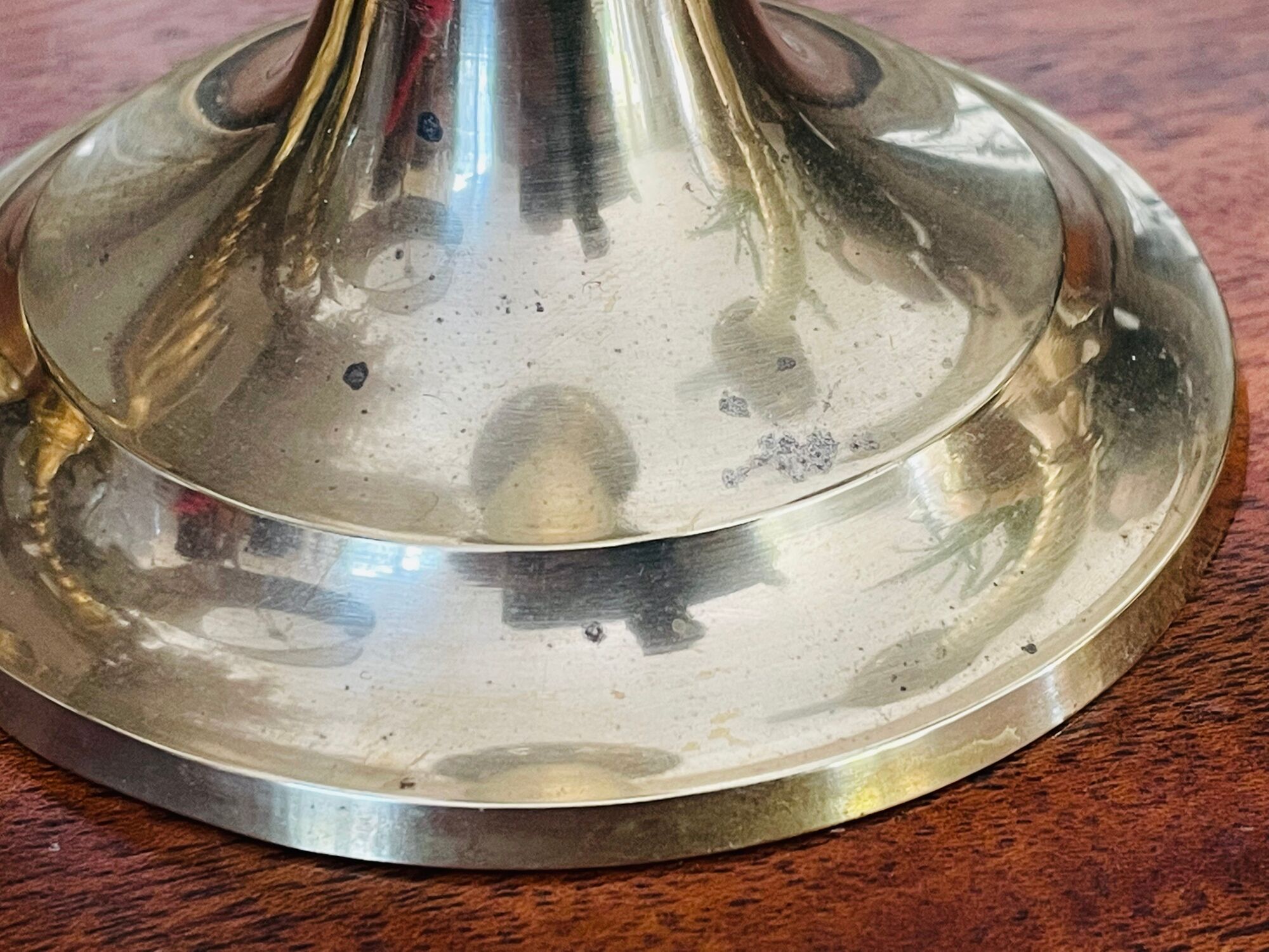 Pair of twisted brass column candle holders