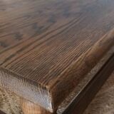 Vintage Brutalist Solid Oak Coffee Table