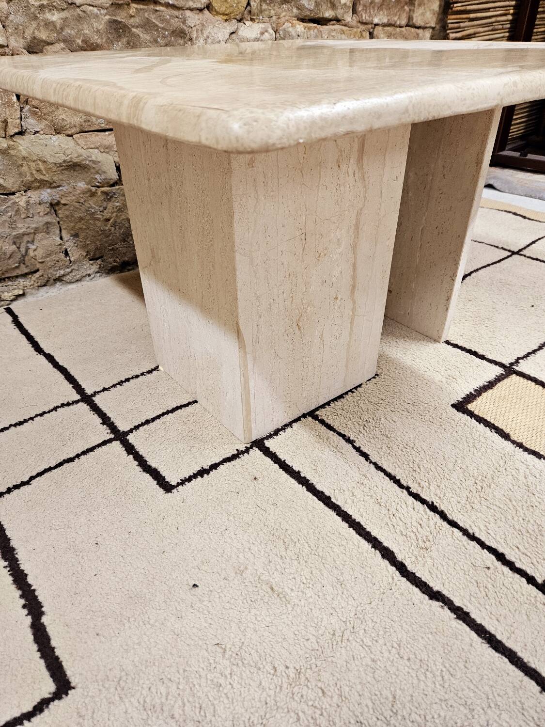 Travertine coffee table 1980