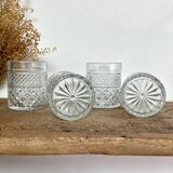 4 vintage whiskey glasses