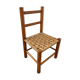 Chaise enfant scandinave en bois et assise corde
