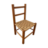 Scandinavian wooden children's chair and rope seat
