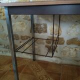 Metal and wood desk from the 1970s.