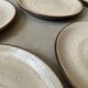 service a dessert 6 assiettes plates + 2 creuses en gres de gien, 1970