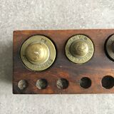 Old brass weight box for scale