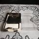 Art deco glass and silver metal butter dish