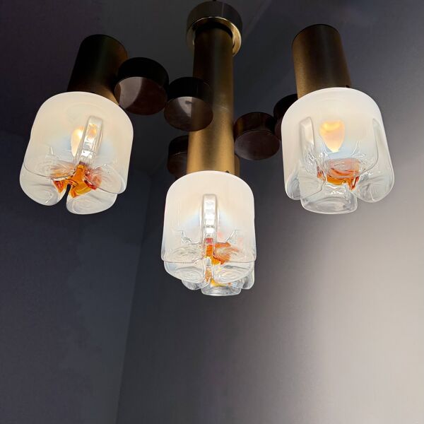 Chandelier italien de design du milieu du siècle par Gaetano Sciolari, années 1970.