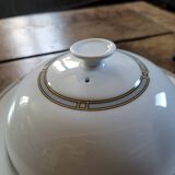 Pillivuyt Porcelain Butter Dish with Geometric Design