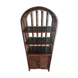 Rattan shelf / bookcase with cabinet