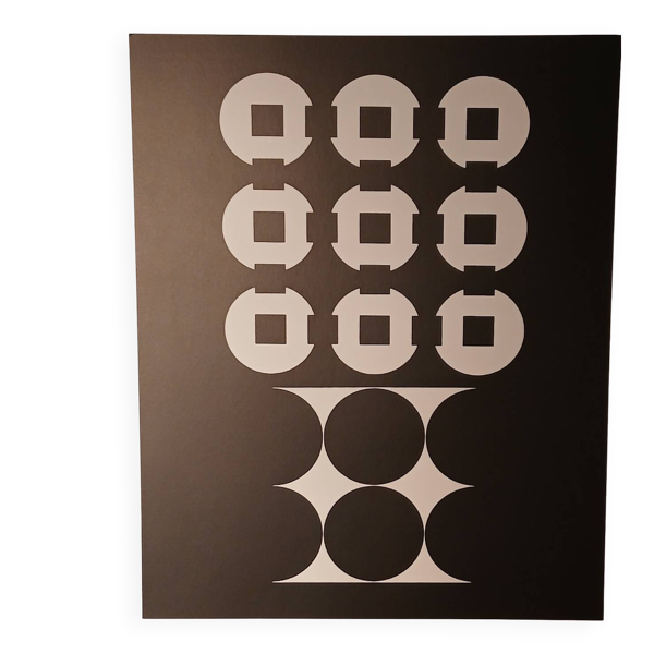 Sérigraphie Victor Vasarely - ''Corpusculaire'' - Art & Science / Struct