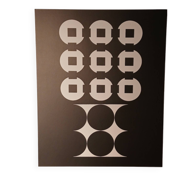 Sérigraphie Victor Vasarely - "Corpusculaire" - Art & Science / Struct