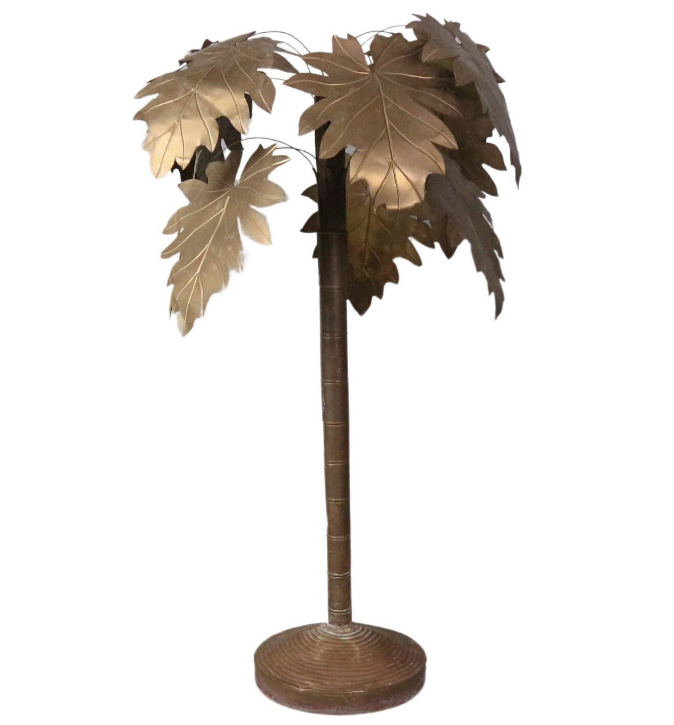 Vintage Coastal French Maison Jansen style  Copper Palm Tree