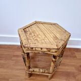 Vintage bamboo stool, plant stand