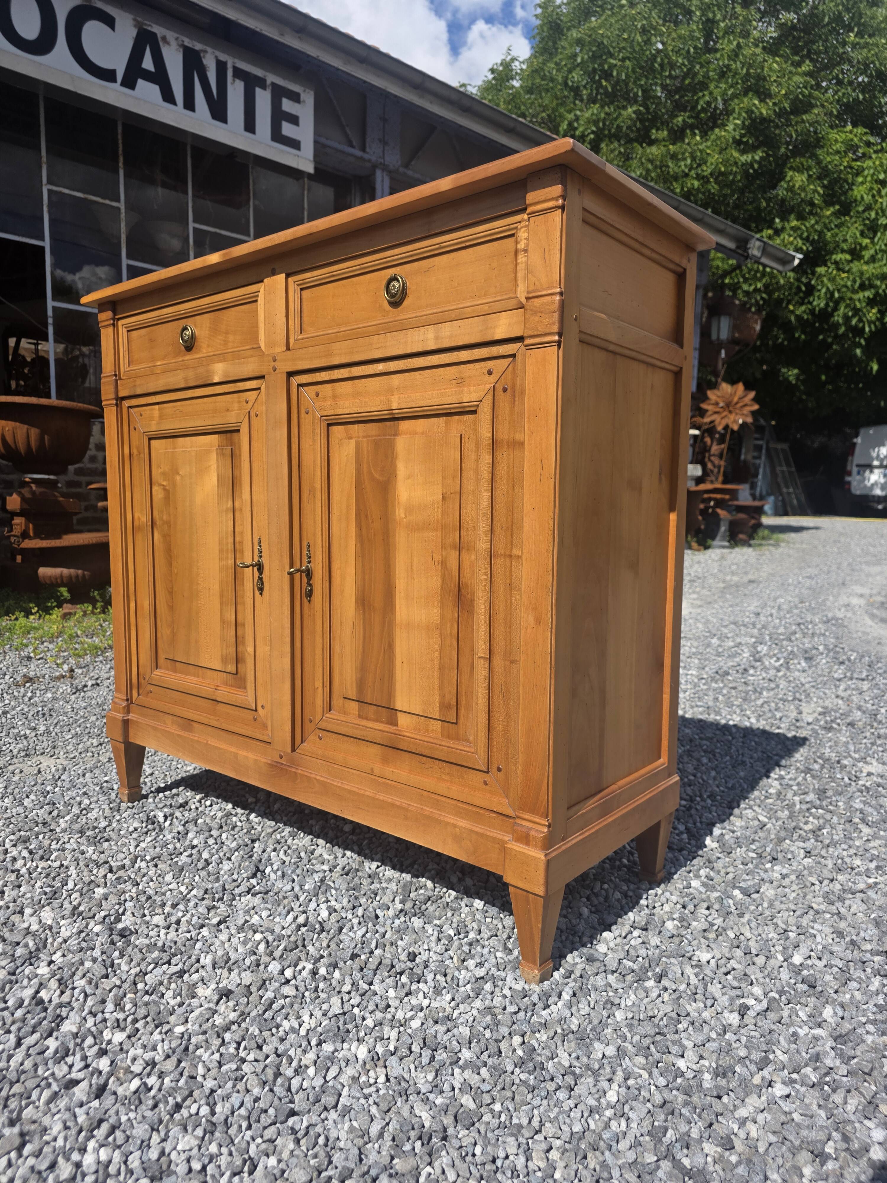 Louis XVI style buffet in solid cherry wood from the mid-20th century.