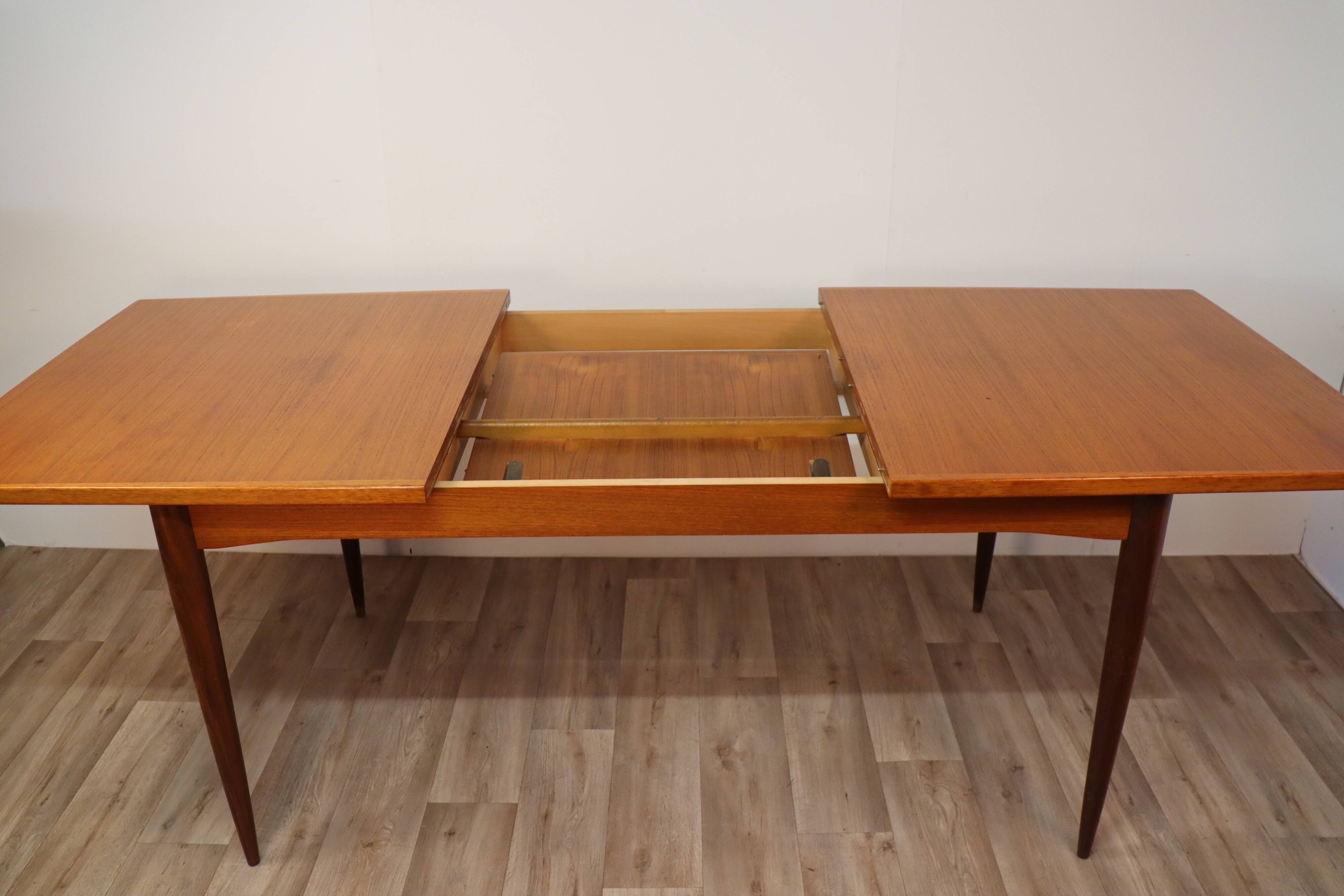 Scandinavian extendable teak dining table 1960