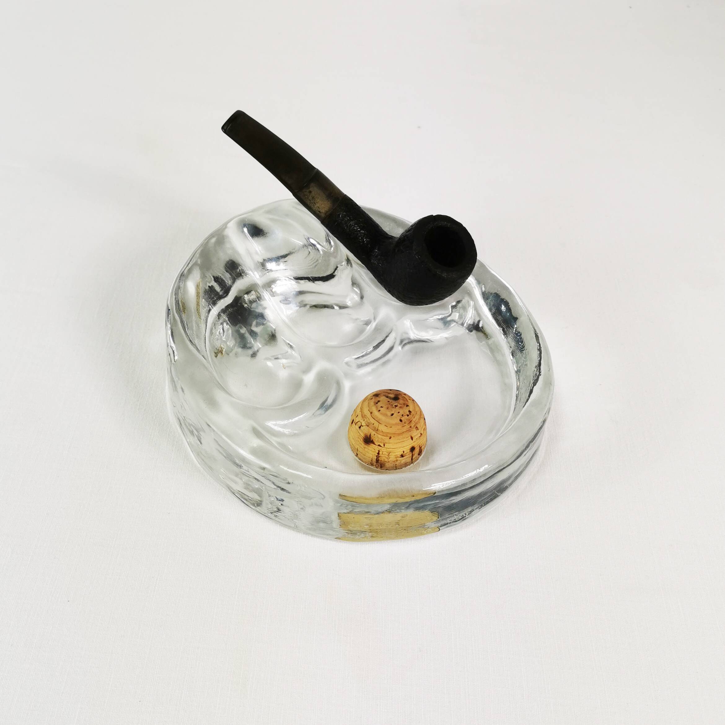 Modernist pipe ashtray, Glasdesign Georgshutte, Germany, 1970s.