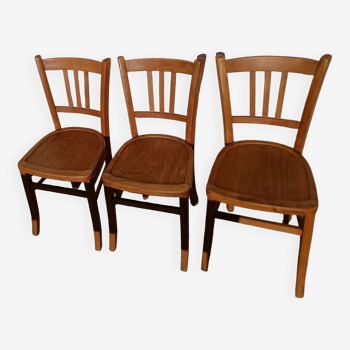 Set of 3 Luterma chiseled bistro chairs