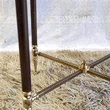 Solid brass coffee table and solid wood 60s/70s