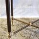 Solid brass coffee table and solid wood 60s/70s