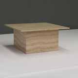 Square travertine coffee table, Italy 1970