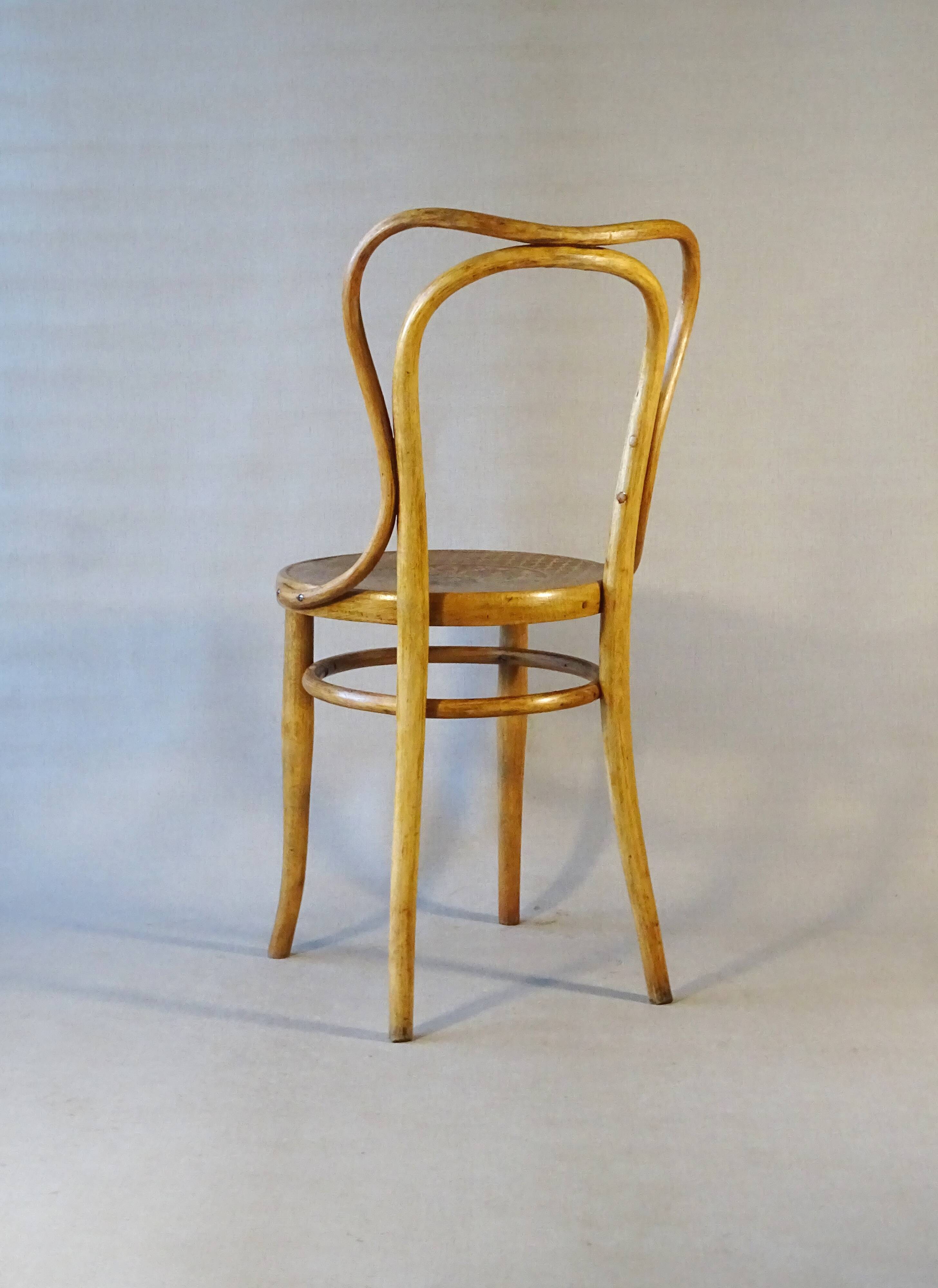 Two Kohn bistro chairs no. 55, circa 1910, not Thonet.