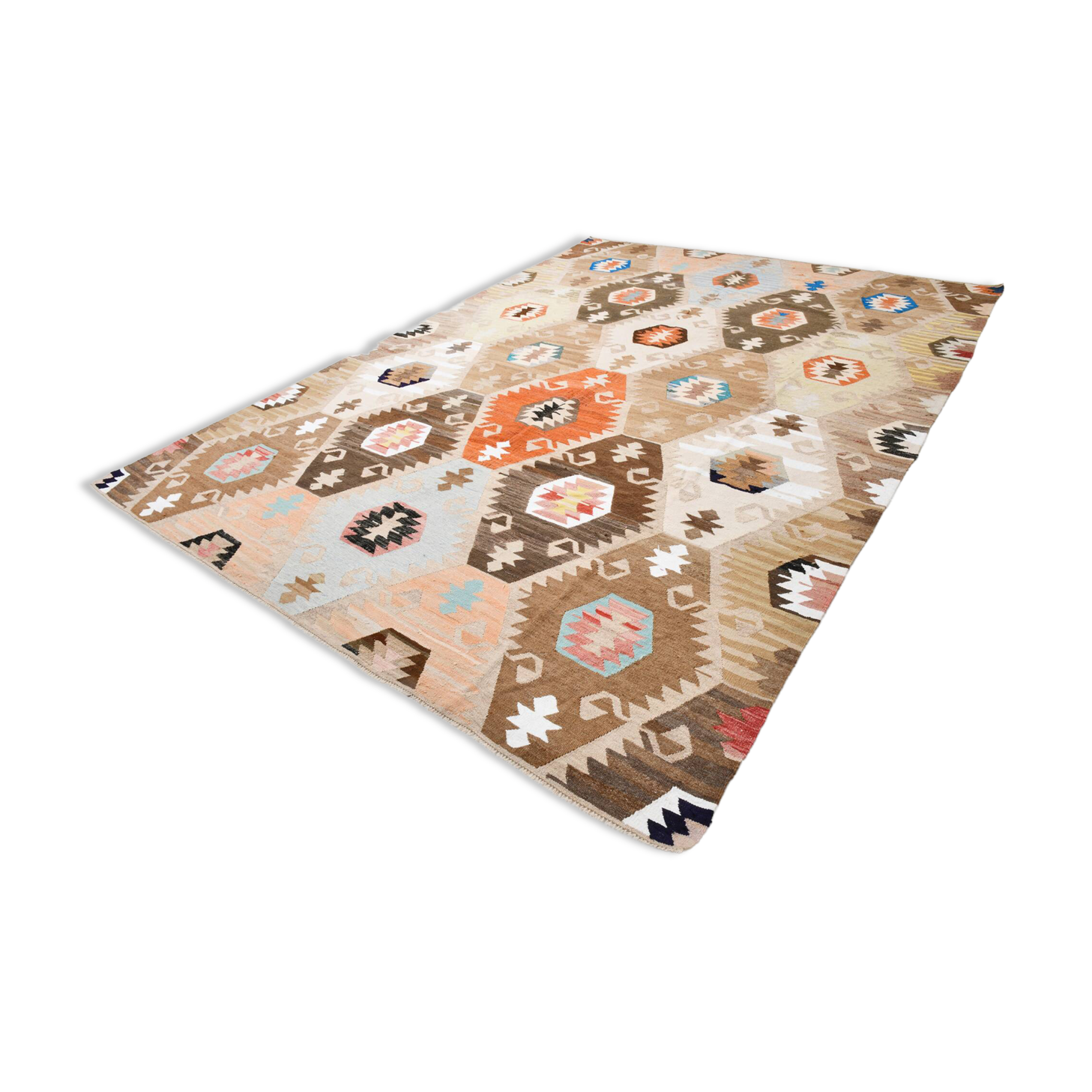 Large Multicolor Vintage Kilim Rug, 296x393Cm