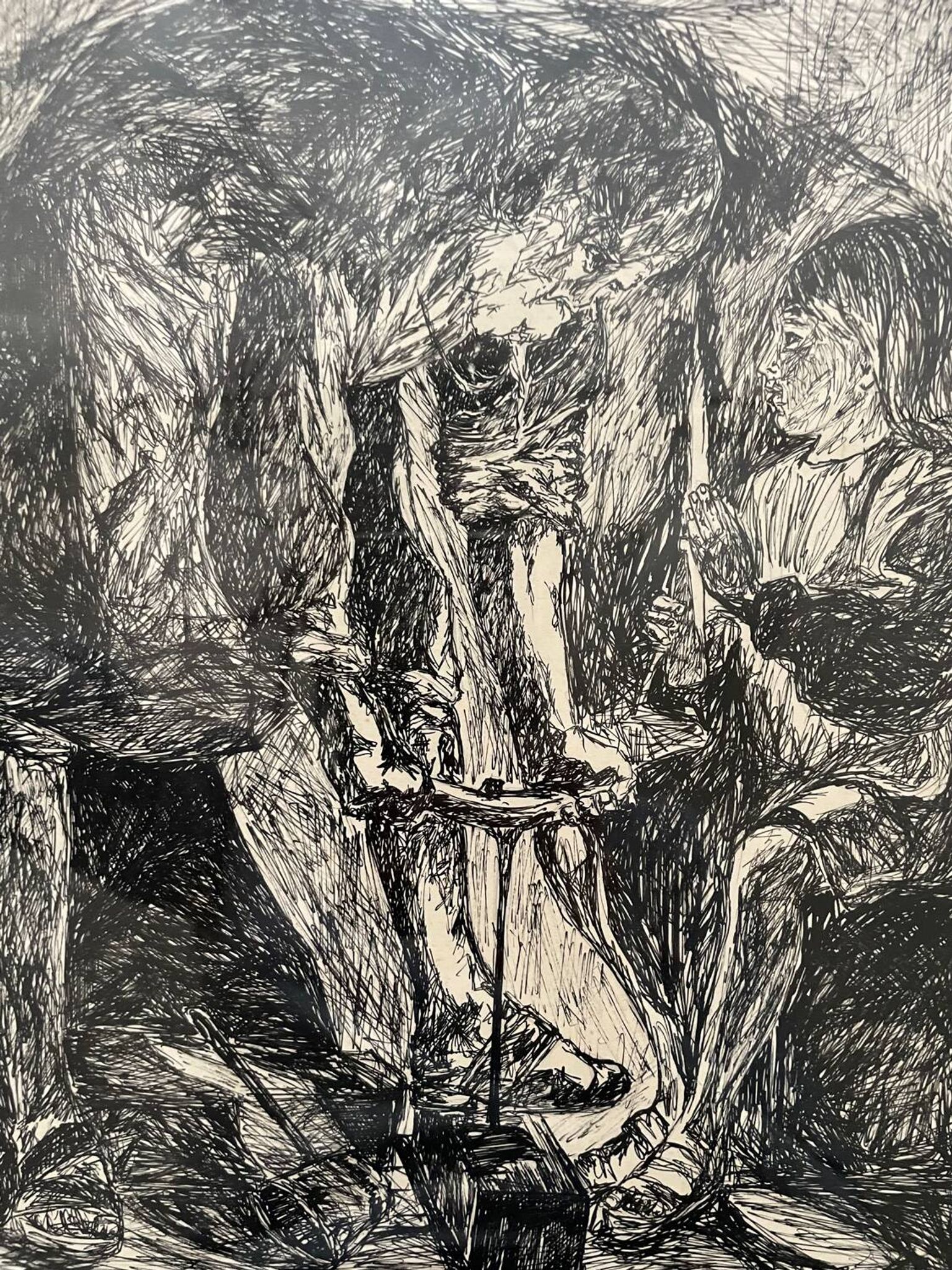 Tableau encre de chine XXe