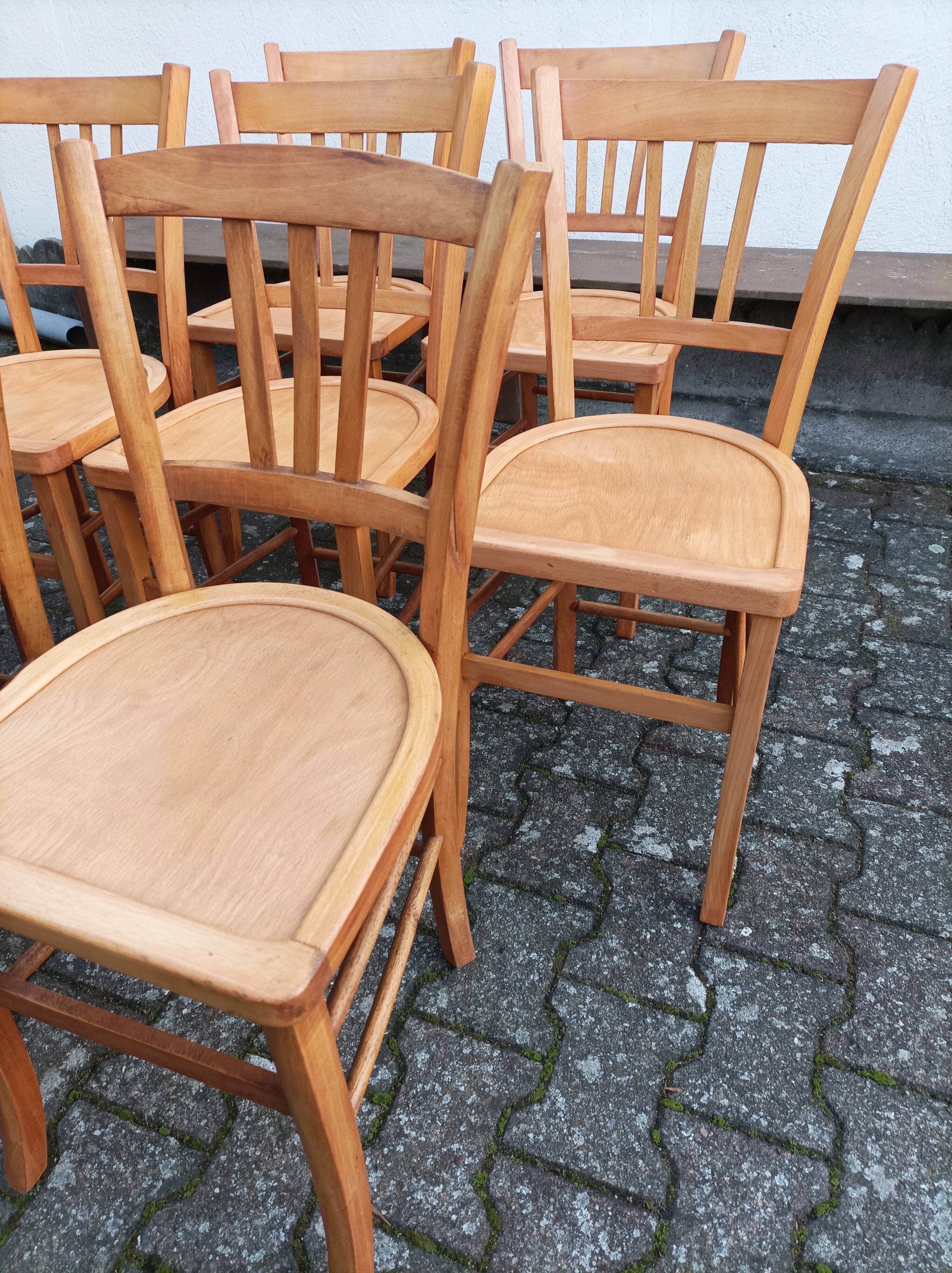 Lot de 7 chaises bistrot Luterma, 1950