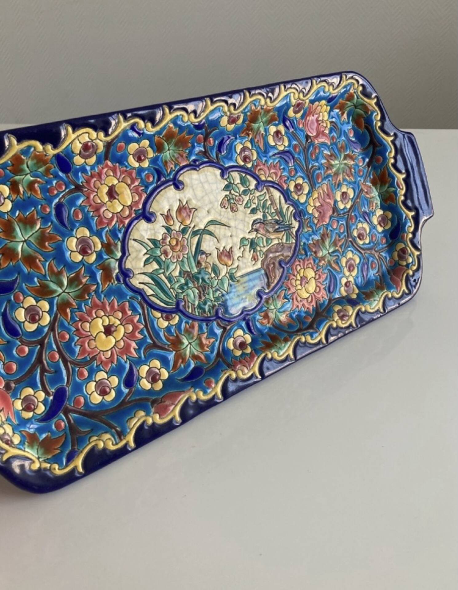 Cake dish in Longwy enamel - Historic Manufacture established in 1798
