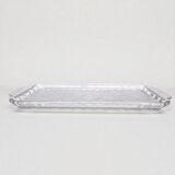 Plateau de service Art Déco en verre - fleurs pensées Vallerysthal Portieux