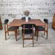 Table papillon ancienne, pieds compas
