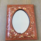 Vintage mirror all in leather 25x20cm