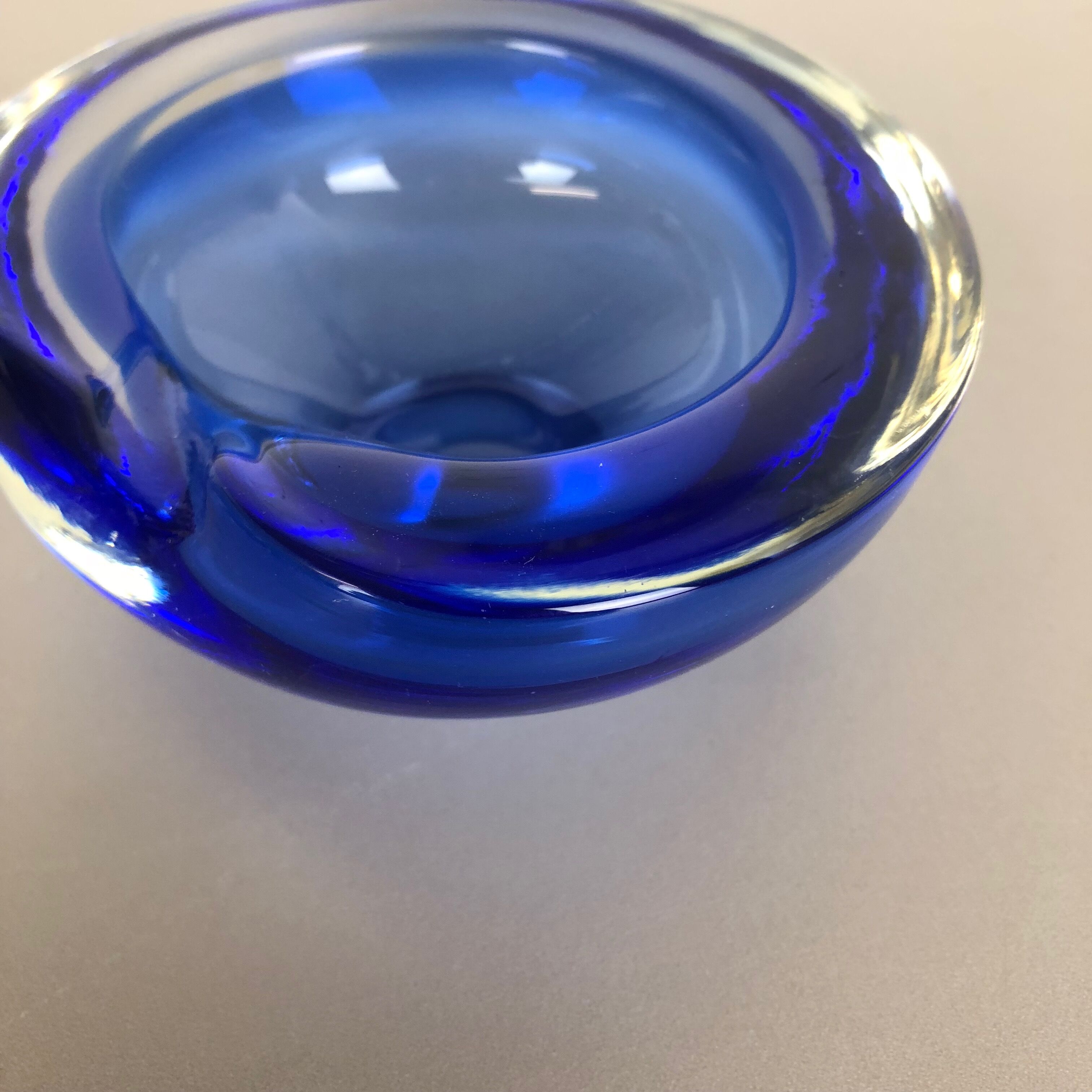 Blue Murano glass ashtray Murano, Italy, 1970s