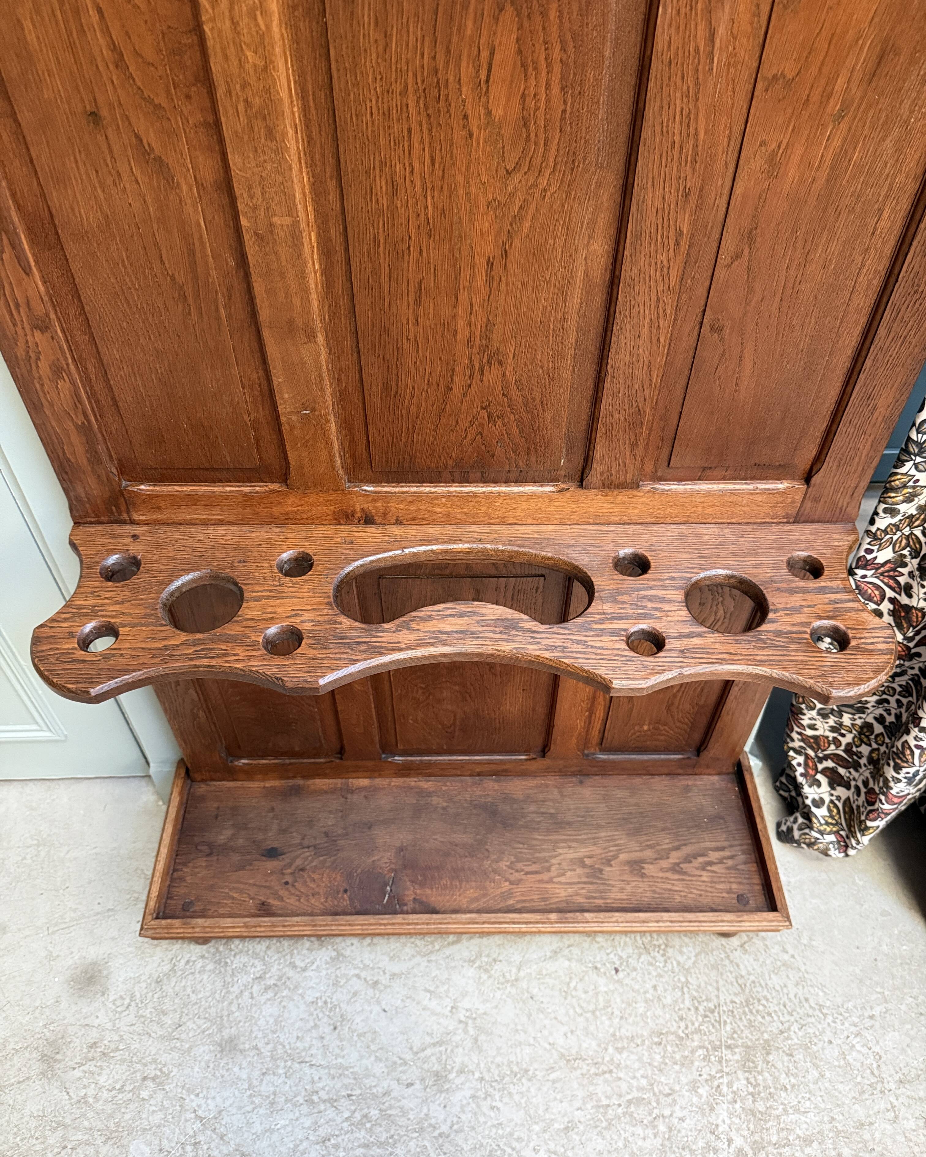 Antique oak entrance wardrobe