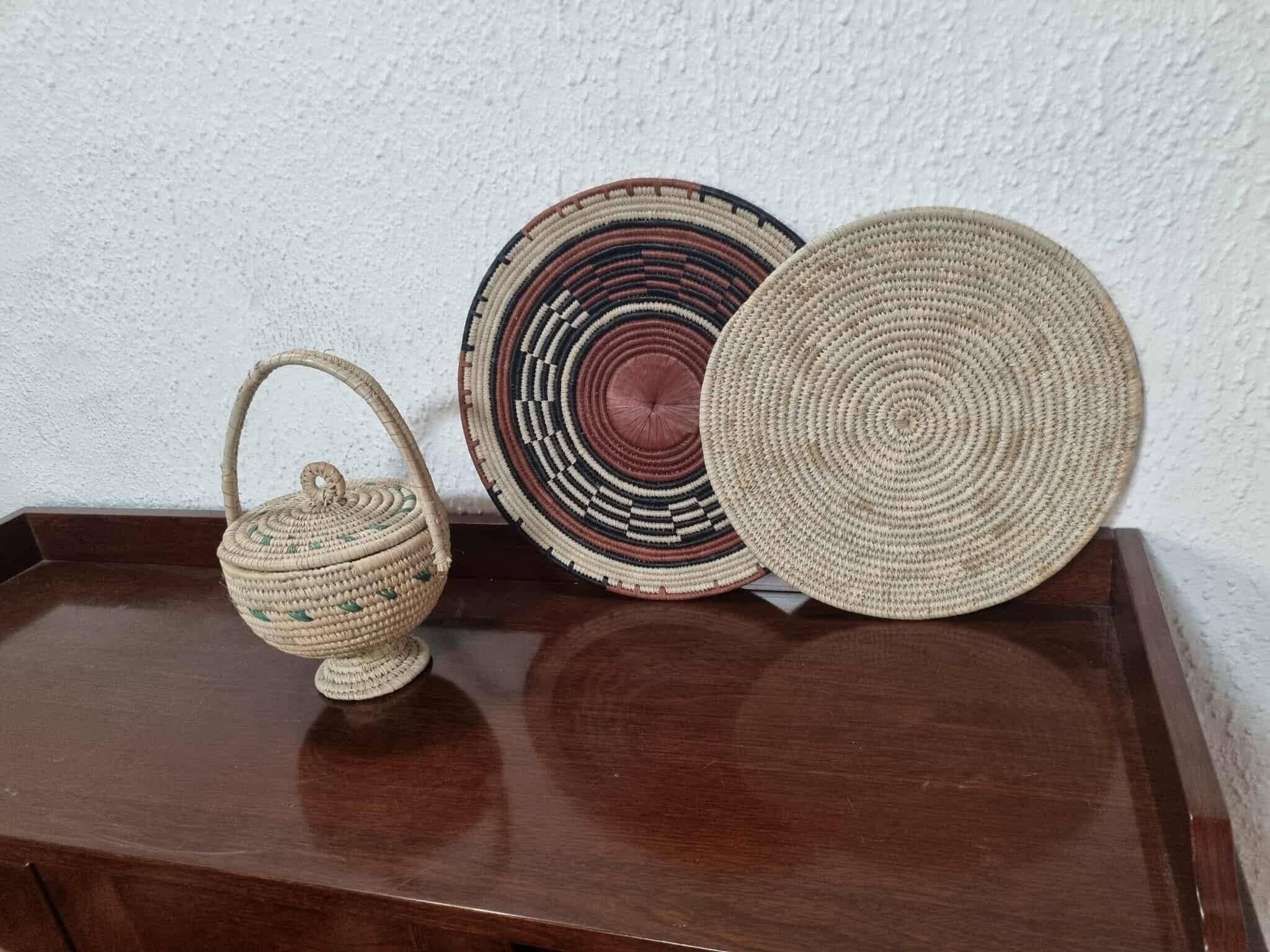 Set of 3 Woven African Baskets – Fulani Mbeedu from Cameroon