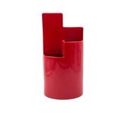 Franco Bettonica, red ceramic vase mod. fb1, Gabbianelli Italy ca. 1970