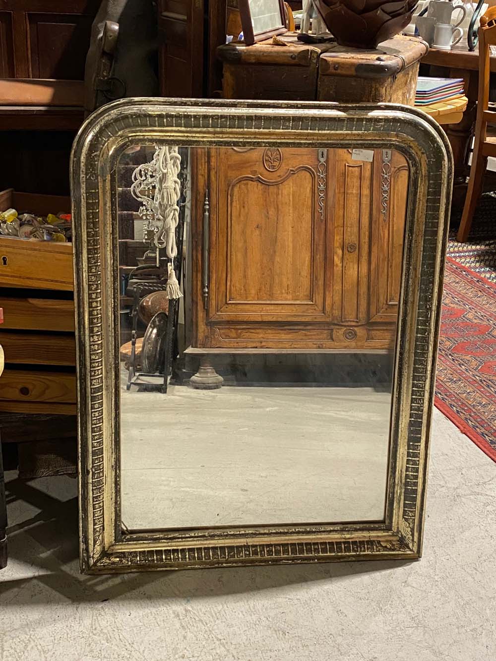 Patinated wooden mirror, 90x68 cm