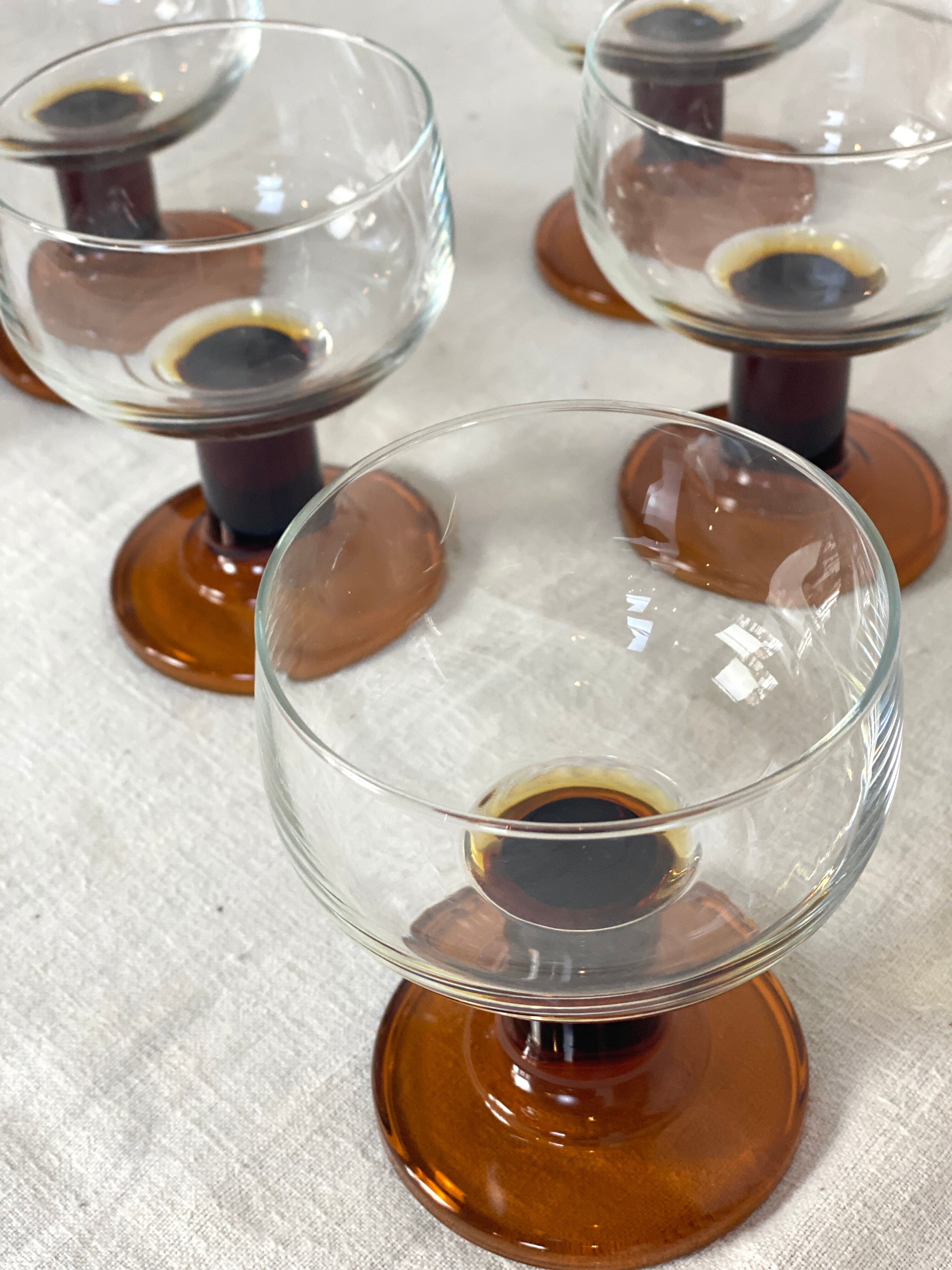 Lot de 6 verres vintage 70's