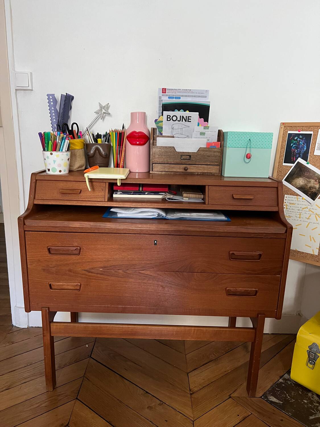 Bureau secrétaire vintage par Arne Wahl Iversen, Danemark