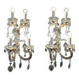Large Maria Teresa Crystal Sconces Set of 2 1970’s