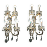 Large Maria Teresa Crystal Sconces Set of 2 1970’s