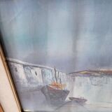 Marine painting under glass