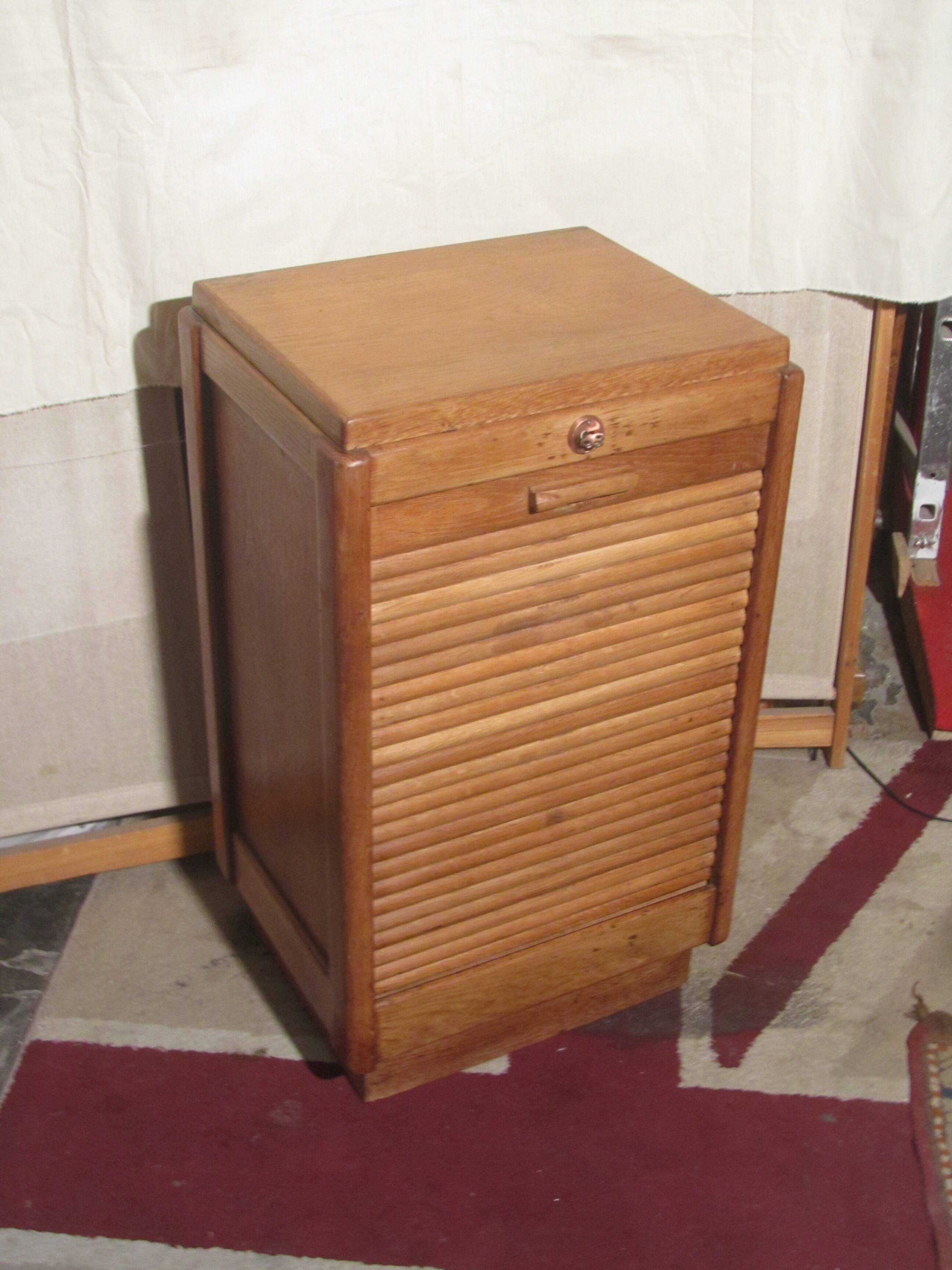 Oak furniture with roll holder from the 1950s