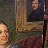 Oil painting on canvas, portrait. Biedermaier artist