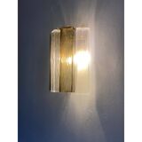 21st Century Transparent and Fumè "Squared" Murano Glass Wall Sconces - a Pair