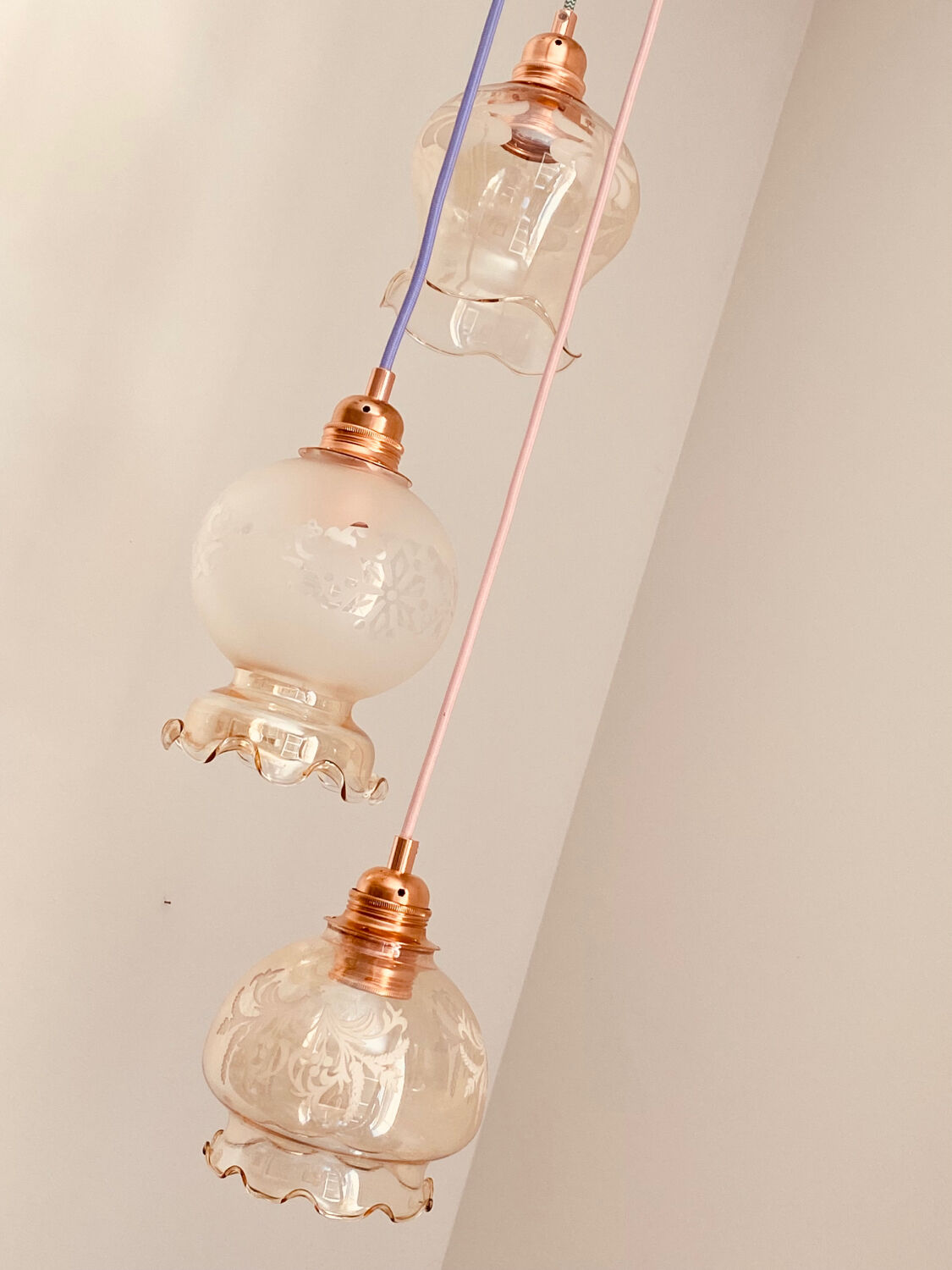 Pastel waterfall pendant light