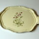 Florentine tray in white with floral decor, vintage