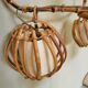 Vintage rattan chandelier 60s 4 branches