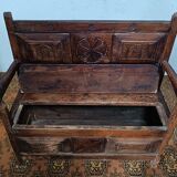18th century walnut storage bench